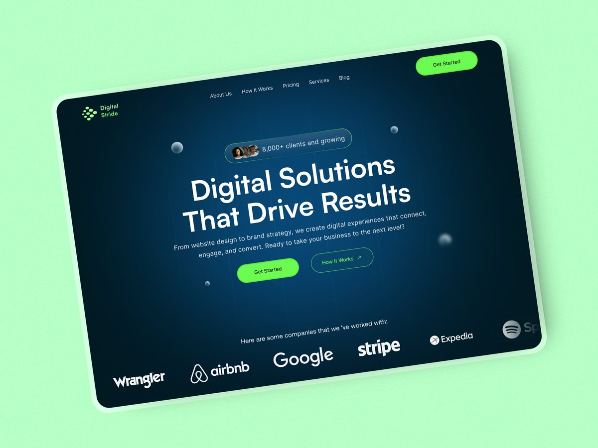 AvoDesigns_'s tweet image. Hello 👀
I explored a hero section design for a Digital Agency 💻
What do you think?