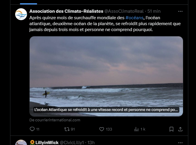 SergeZaka's tweet photo. Je craignais exactement ce qu'il se passe :
1) Un téléphone arabe se met en place avec une reprise sur l'autre presse comme @Slatefr 
2) Les climatosceptiques s'en donnent à cœur joie avec ce faux titre et ces mauvaises interprétations.
3) @courrierinter n'a toujours pas corrigé. https://t.co/9uxmWQEYNX