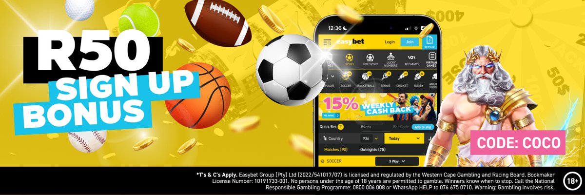 Dbanj25's tweet photo. Do you have an EasyBet Account? I got you💃🍏💃

• Register On👉🏾: https://t.co/2wynkaRQOY
• Get Free! R50 bonus voucher &amp; Free spins if you register using the link above!
• Use Promo Code: COCO
Ama Voucher Amaningi - Sign up, like &amp; Retweet for others https://t.co/9FZUEP6TNr