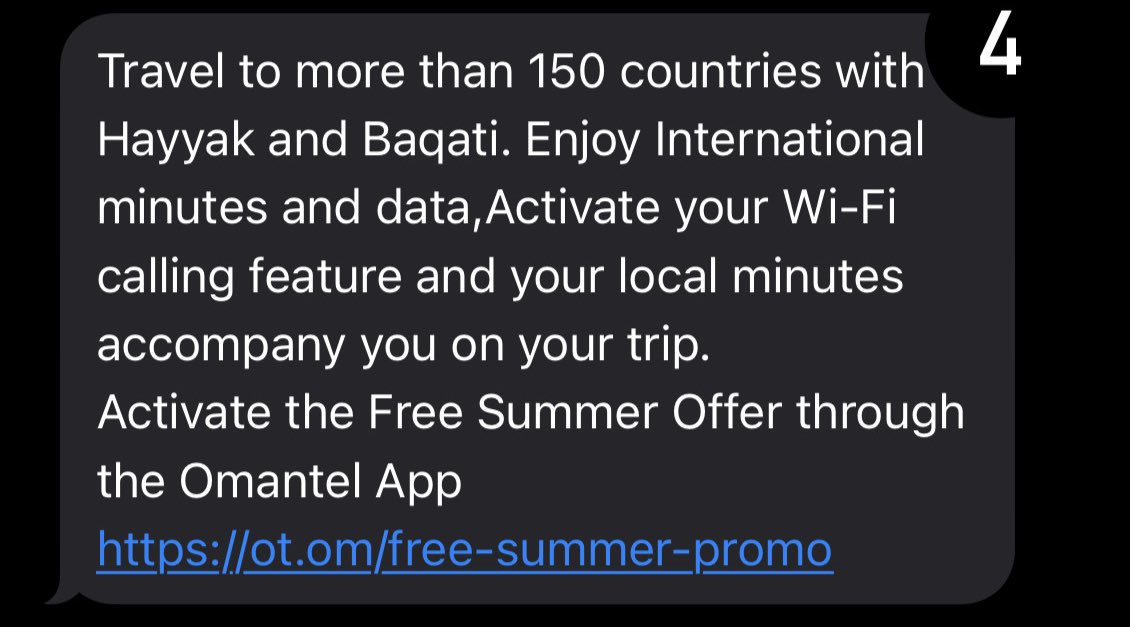 AFarsi90's tweet photo. المضحك في الامر ان (عمانتل @Omantel ) عند العودة تقوم بإرسال رسالة ترويجية وتقول تمتع بالدقائق والبيانات المجانية ) انظر الصورة (4) 

وان شاء الله الى ��ركة فودافون @ https://t.co/exBmQ6AIbw