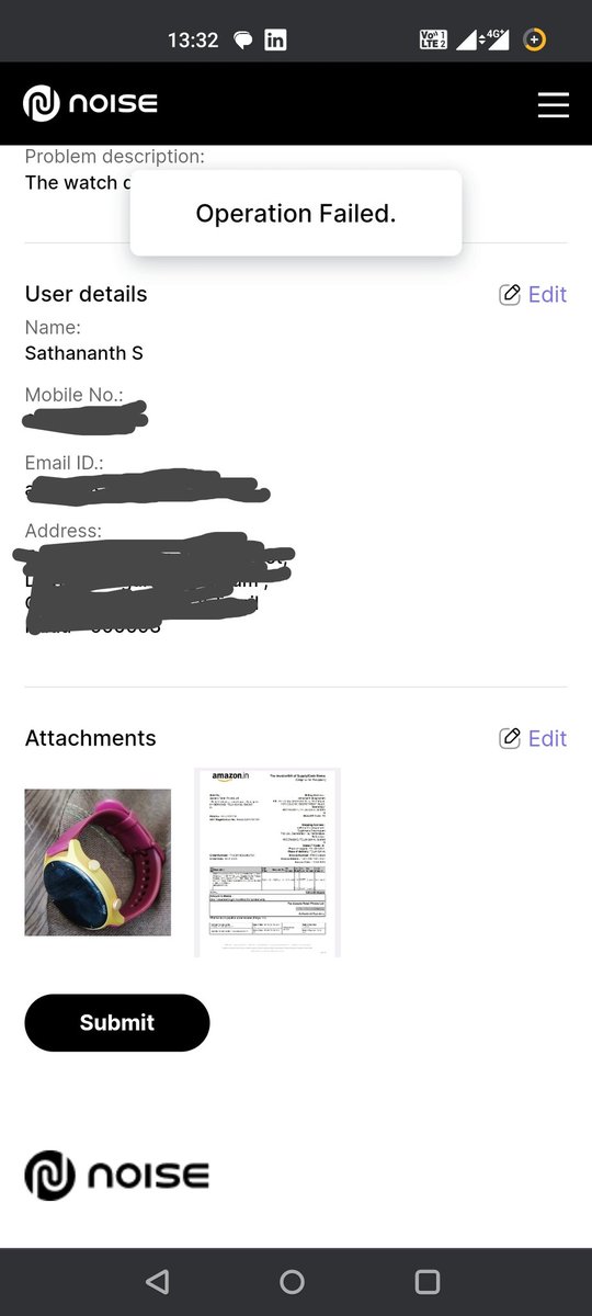 sathananth_s's tweet photo. @gonoise my noisefit smart watch stopped working after the warranty period got over. When I tried to raise a complaint, it's failed. When I called the service centre, they said no service if warranty period is over. Though I said I'm ready to pay. So what's the goal after an year https://t.co/K9SRSww4ra