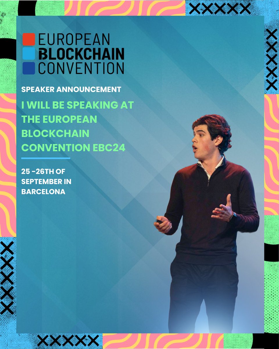 Rodrigo van Asseldonk (@rodrigova_nl) on Twitter photo 🚀 Excited to announce that I will be speaking at the <a href="/EBlockchainCon/">European Blockchain Convention</a> in Barcelona! 🗓️ Join me on Sept 25-26 for the workshop. 🎟️ We've also secured 50 tickets for students from University Blockchain Clubs across Europe! Interested in co-hosting? DM me! #EBC24 #Blockchain 🚀 Excited to announce that I will be speaking at the <a href="/EBlockchainCon/">European Blockchain Convention</a> in Barcelona! 🗓️ Join me on Sept 25-26 for the workshop. 🎟️ We've also secured 50 tickets for students from University Blockchain Clubs across Europe! Interested in co-hosting? DM me! #EBC24 #Blockchain