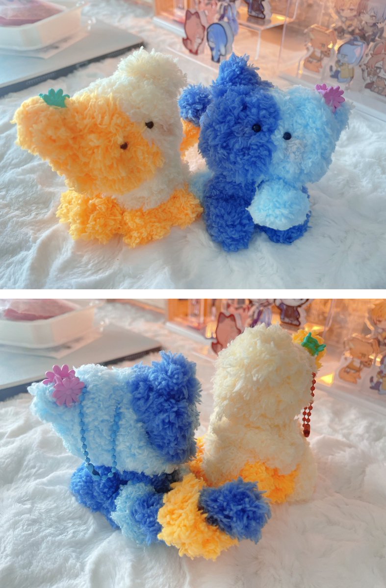 뭉냥님이 만들어주신 창동인형 너무 귀여워서 자꾸 조물거리고있음....................🥺🧡💙