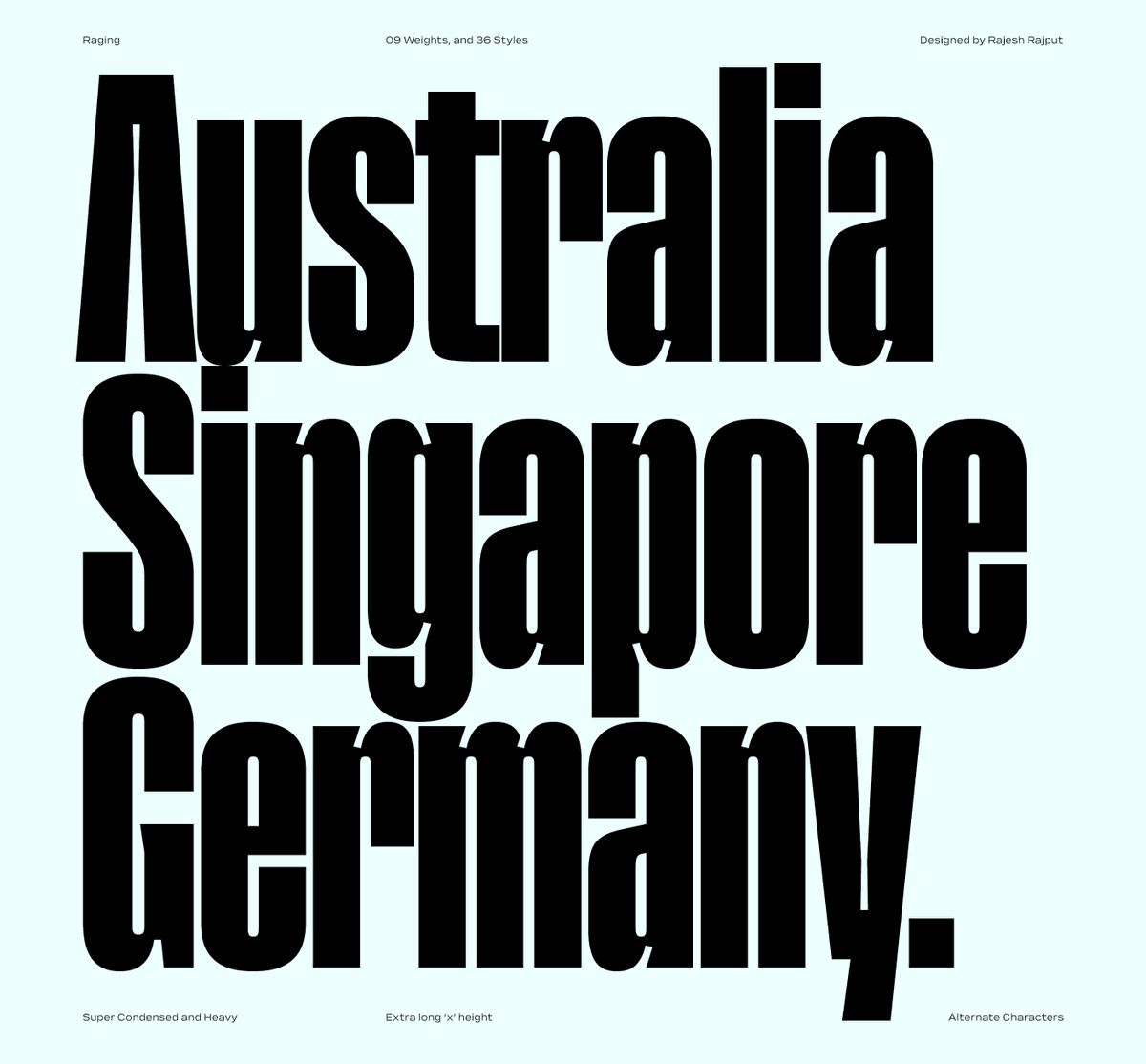 New Release — RAGING a condensed typeface with unlimited opportunities to create versatile design. Two optical choices: Regular and Inktraps. Regular provides a balanced and uniform appearance. Inktraps to add a unique visual texture.

Checkout RAGING– behance.net/gallery/206014…