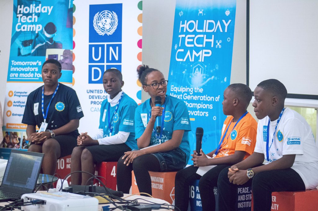 PNUDCameroun's tweet photo. #HolidayTechCamp2024
Young tech enthusiasts in the #SWRegion have showcased innovative projects in coding, robotics, & IoTs relevant to #SDGs after 7 wks of intensive learning & creative exploration.
This, made possible via partnership
b/t @NervtekEdu & #UNDP ๐จ๐ฒ https://t.co/cV3VIfqFZm
