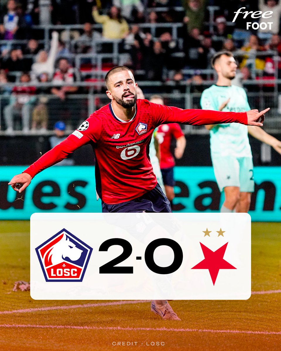 FreeFoot's tweet photo. La belle soirée du LOSC hier soir qui se rapproche de la Ligue des Champions 😍

Match retour : mercredi prochain. 💪

#LOSCSLA https://t.co/3M1m59YO8o
