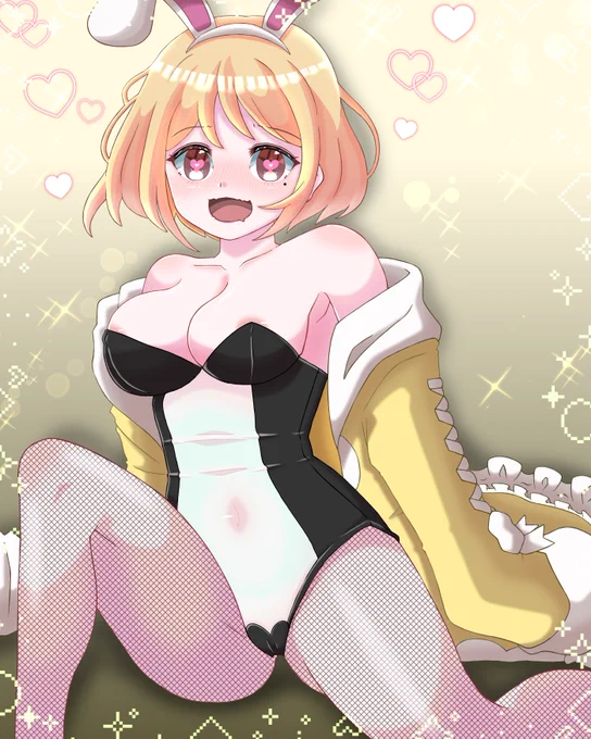 Skebで描かせて頂いたオリジナルバニー衣装の皆様とぺこーら #バニーの日