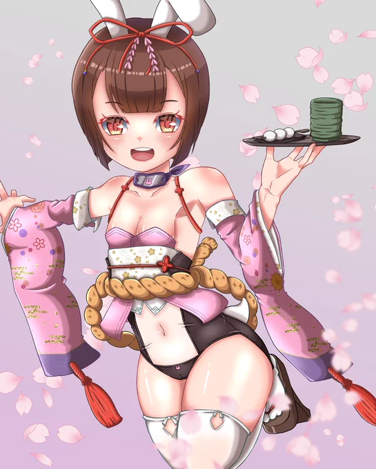 Skebで描かせて頂いたオリジナルバニー衣装の皆様とぺこーら #バニーの日