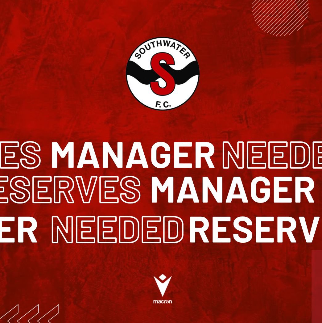 ♥️🖤MANAGER REQUIRED ♥️🖤

Reserve team manager / coach required ✔️🤝

We are looking for an experienced coach or management team to come in and manage our reserves - WSFL DIV 1 

If you would like to apply please email enquiry@southwaterfc.co.uk or reply 

#SupportTheSwifts