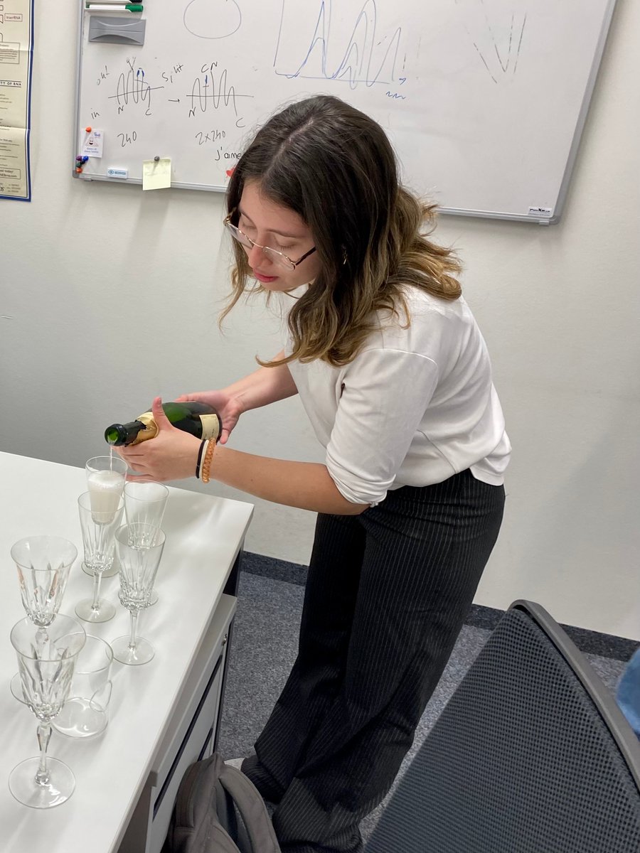 AngelaSteinauer's tweet image. My first three PhD students passed their 1st-year candidacy exams, all within the same week! 🎉🍾 Here are some pictures of them pouring champagne… because hard work deserves a proper toast. 🥂 #ProudPI @SteinauerLab