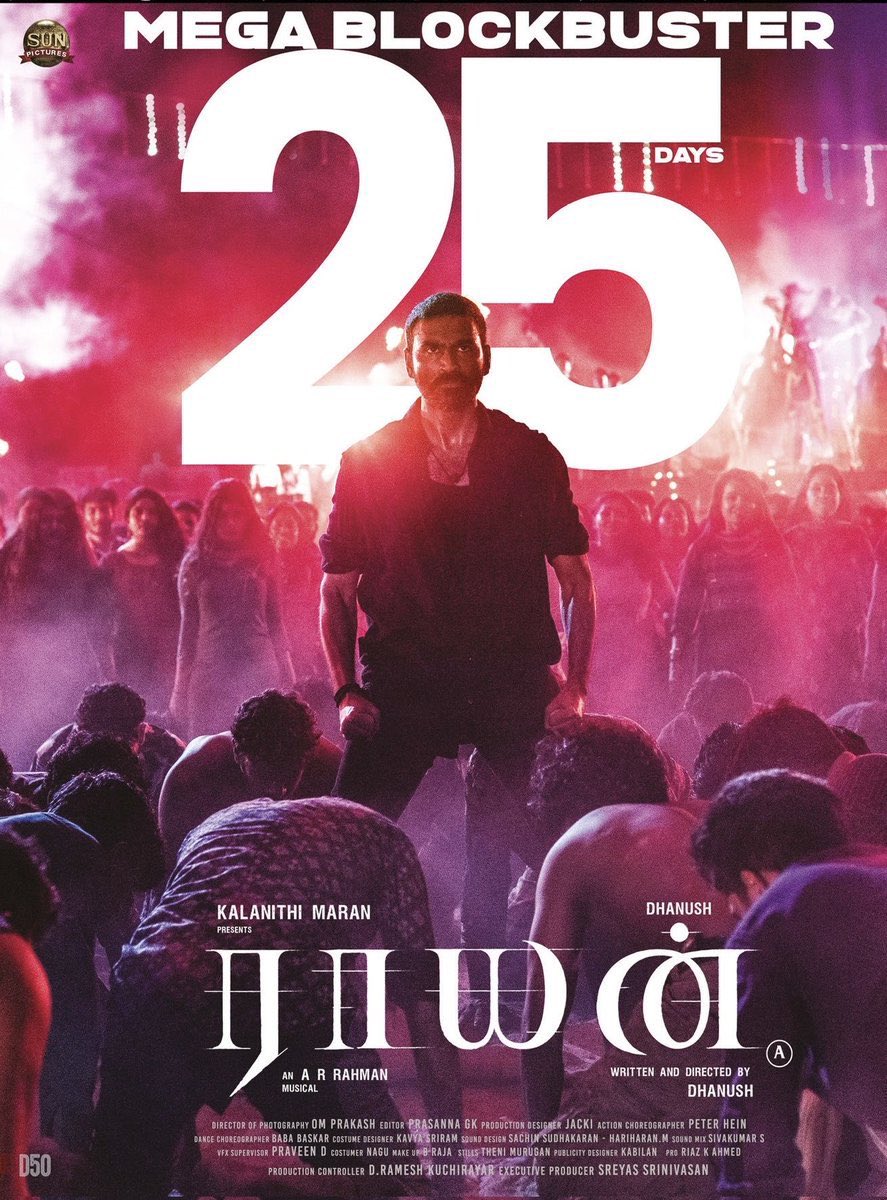TweetsTwee1's tweet photo. #Raayan2 is on cards . After the humungous success of #Raayan, team is in talks for its sequel. Mid 2026 is possible release date.
#Dhanush
Currently highest grossing Kollywood movie of 2024 beating #Indian2.
TN - 82cr+
WW - 165Cr+ https://t.co/xzZKu7ZLqx