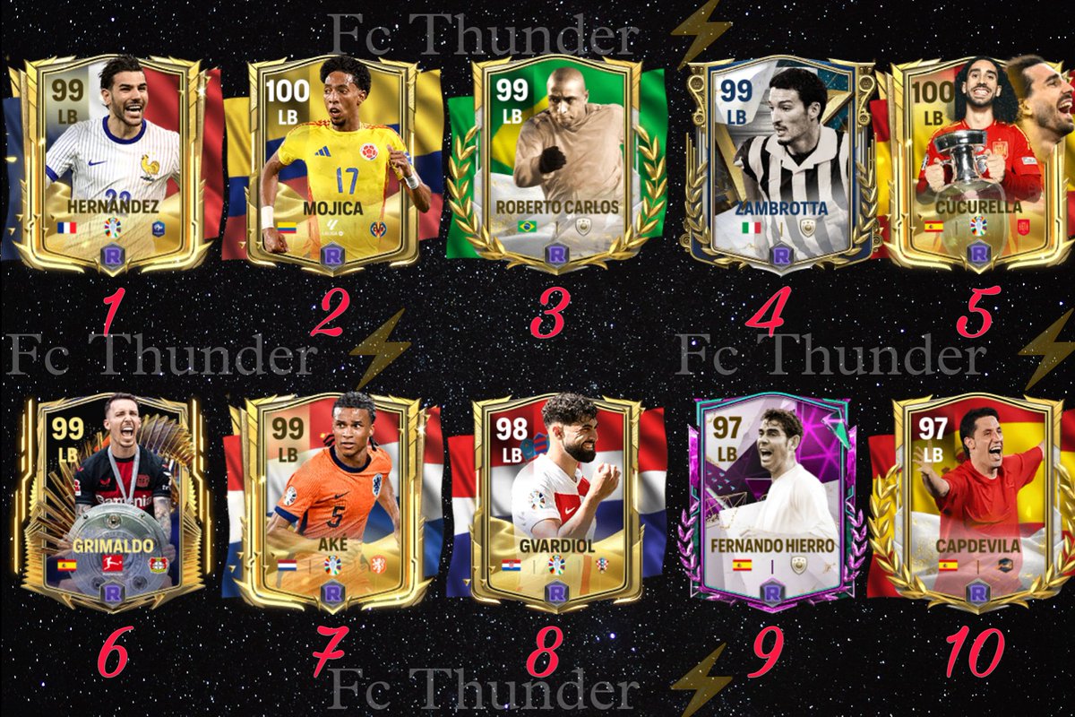 FCthunder_EA's tweet photo. Top 10 LB π§± π₯΅π₯ ( updated ) In Fc mobile Right now
#fcmobile #top10LB
Note : This list is based on h2h performance πͺπ»
ππ» Use on minimum red rank for better performance π―
ππ» I don't repeat same card bcz there is not much diff in performance https://t.co/oF2PtMTSvJ
