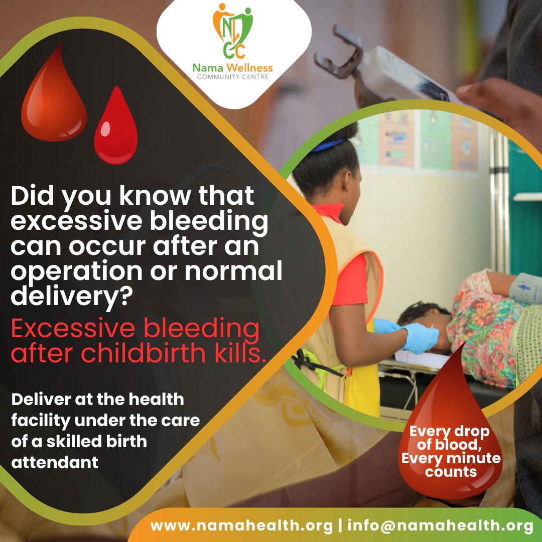 Nama_Health's tweet photo. Did you know? Excessive bleeding after childbirth, known as Postpartum Hemorrhage (PPH), can occur after both normal deliveries &amp; cesarean sections. Shockingly, PPH accounts for nearly 34% of all maternal deaths worldwide..
@MinofHealthUG @SegalFoundation @Picho1900 @drkaggwek https://t.co/Bx1xe8Bwc3