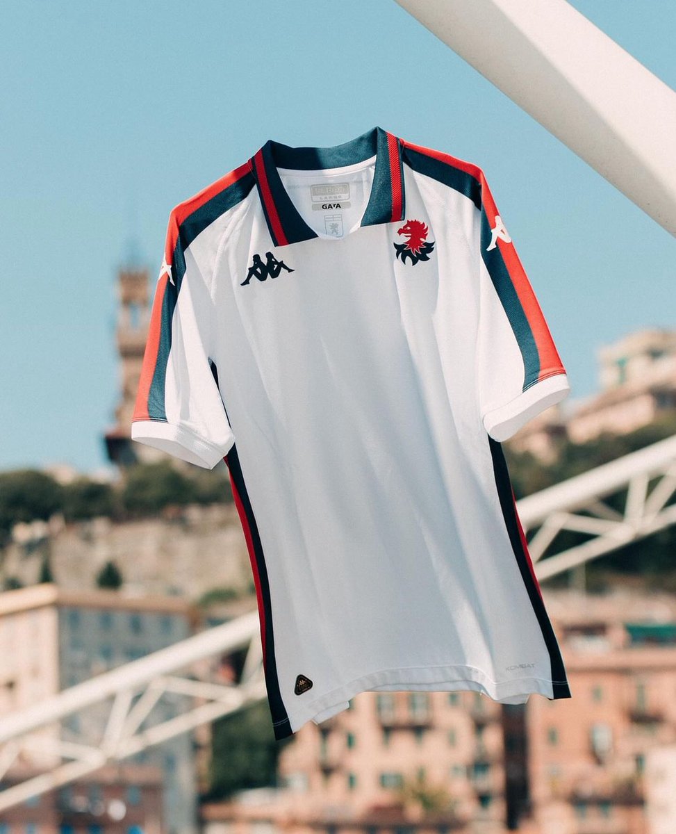 classicshirts's tweet photo. 🚨Shirt Alert🚨

The new Genoa away shirt is here.

The iconic ‘Gallinaccio’ symbol is back on their shirt for the first time in over 40 years. 

What do you think? 🤔 https://t.co/r36No2Z5FO