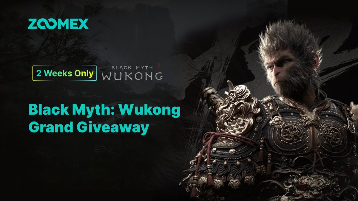 ZoomexOfficial's tweet photo. Heard people are going wild for Black Myth: WuKong? 🐒🎮
We’re giving away 3 deluxe packs to 3 lucky winners! 🎁🏆

- Follow @ZoomexOfficial🔍
- RT & Like ❤️🔄
- Tag 3 friends and send your Zoomex UID in the comments 👫💬

🗓️ Event Time: Aug 21 9:00 - Sep 4 8:00 UTC

Join our Telegram for 3 more: https://t.co/o3q2eErj3Q📱
Complete tasks for 50 more: https://t.co/zQsYO7fDWT ✅

#Giveaway #BlackMythWokong  #Zoomex