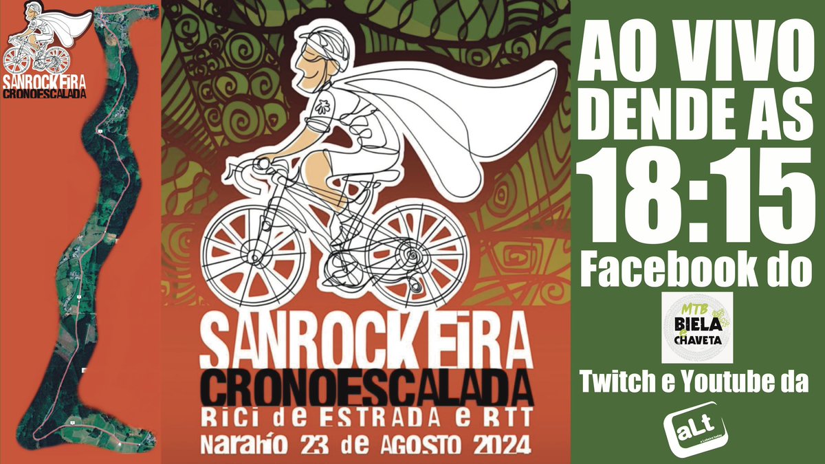 ATENCIÓN! O venres emitiremos ao vivo dende o campo da festa de Naraío! Será a través da canle de facebook do Clube Ciclista Biela e Chaveta do <a href="/concellosansa/">San Sadurniño</a> , e das canles de Twitch e Youtube da <a href="/_Lobeira_today/">a Lobeira today</a> , a partir das 18:15. 3,4 km de rampas ao vivo!