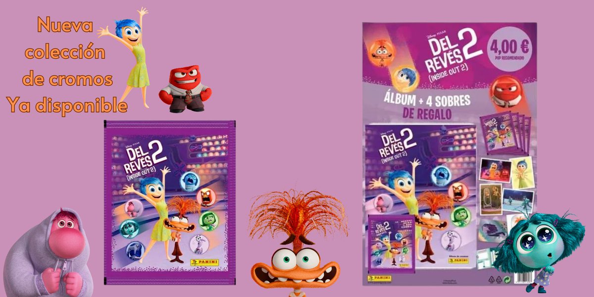 casapacoubeda's tweet photo. "¡Tenemos cromos "Inside out 2" de Panini para tu colección!

 ¡Consigue los tuyos antes de que se agoten!"

¡Descubre las nuevas emociones de Riley en esta nueva colección de stickers.

#insideout2 https://t.co/XlaftDU1uC