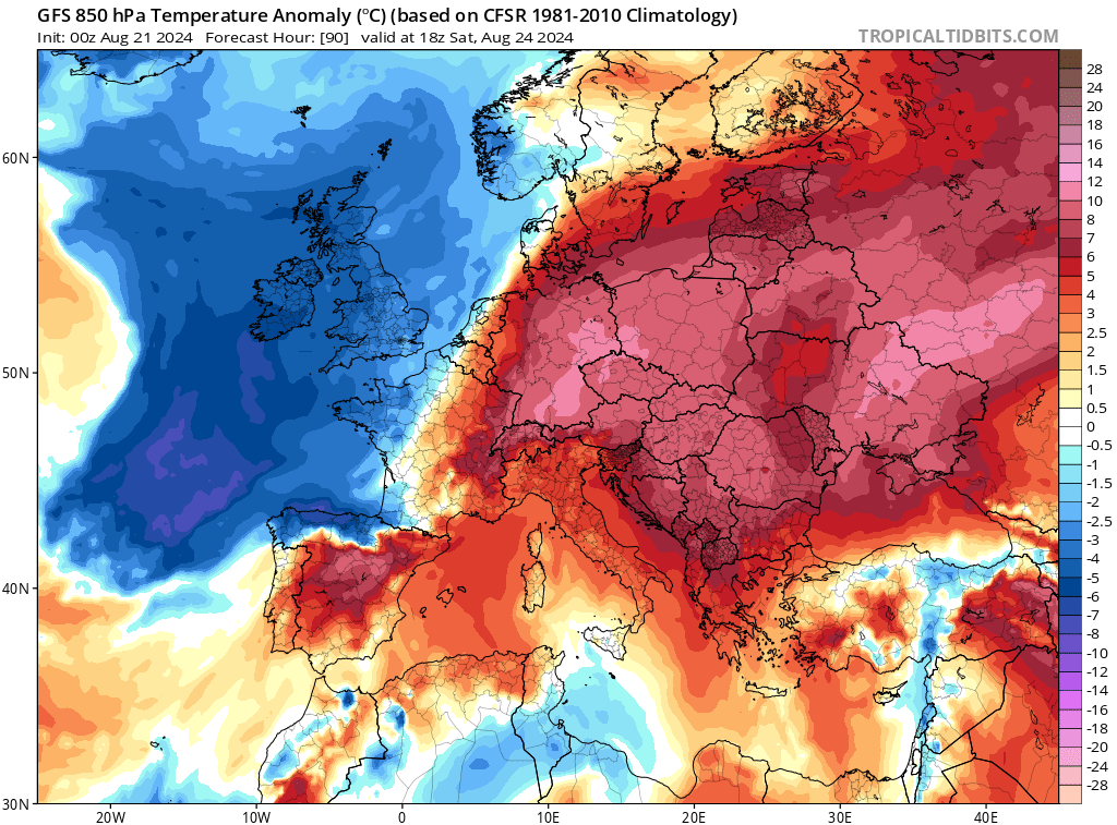 alexmegapc's tweet photo. Bon dia!! A partir d'avui lo #caloretfaller anirà a més sobretot dijous, divendres i dissabte, on al vespre l'entrada d'un front fred normalitzaria la temperatura de cara diumenge/dilluns amb precipitacions de cara dissabte vespre i diumenge tot i que dependrà aprofundiment del solc que ara per ara no es veu gaire profund. #meteo
