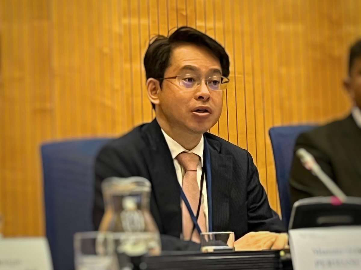 JapanMissionVie's tweet photo. At the #VETLAB Network Coordination Mtg., Minister Taninai stressed the value of the connection of veterinary labs worldwide for fast &amp; harmonized reaction to prevent pandemic. 🇯🇵 is a big supporter of @iaeaorg  initiatives  funding €1.9M to VETLAB &amp; €8.2M related to #ZODIAC . https://t.co/LPCC1HsG91