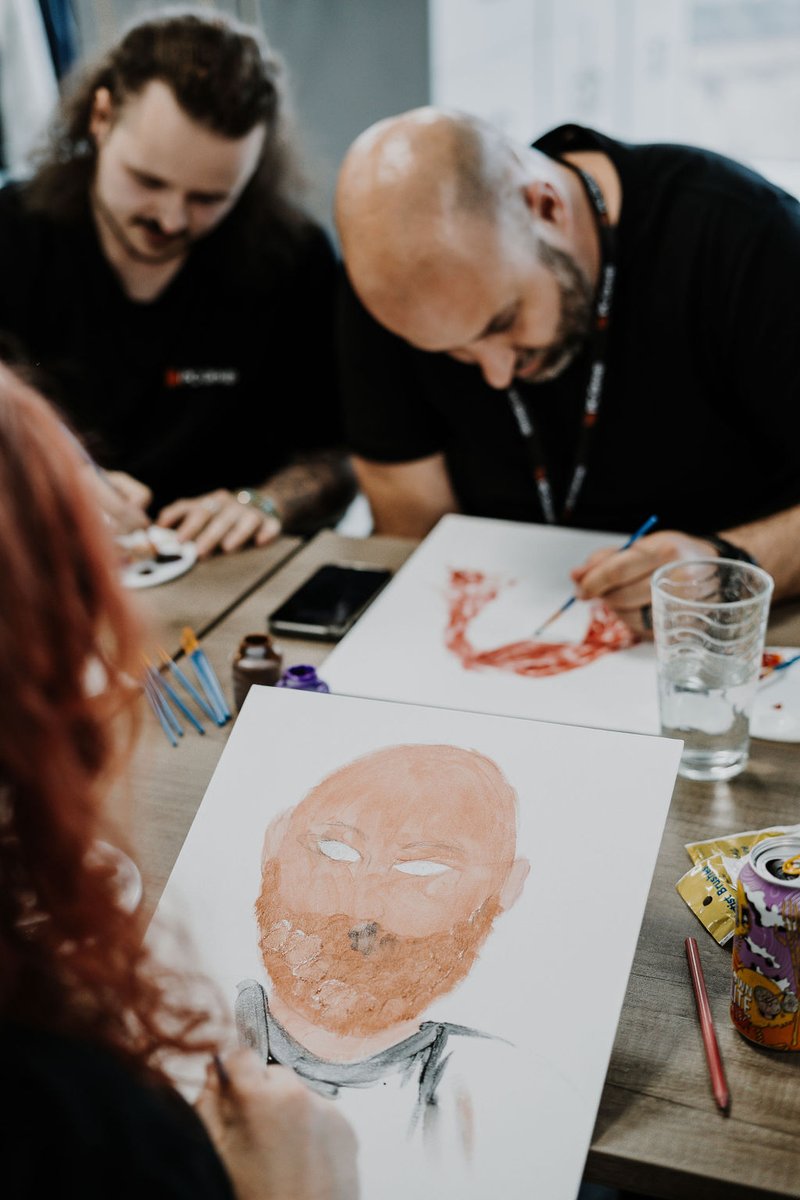 dbscheck's tweet image. Our Junior Dev, Chris, arranged a 'sip and paint' evening for our recent Together Week.

We gave it a good go, but it's fair to say none of us will be quitting our day jobs to become artists anytime soon 😅

Great food courtesy of Assiette Catering, who we'd strongly recommend!
