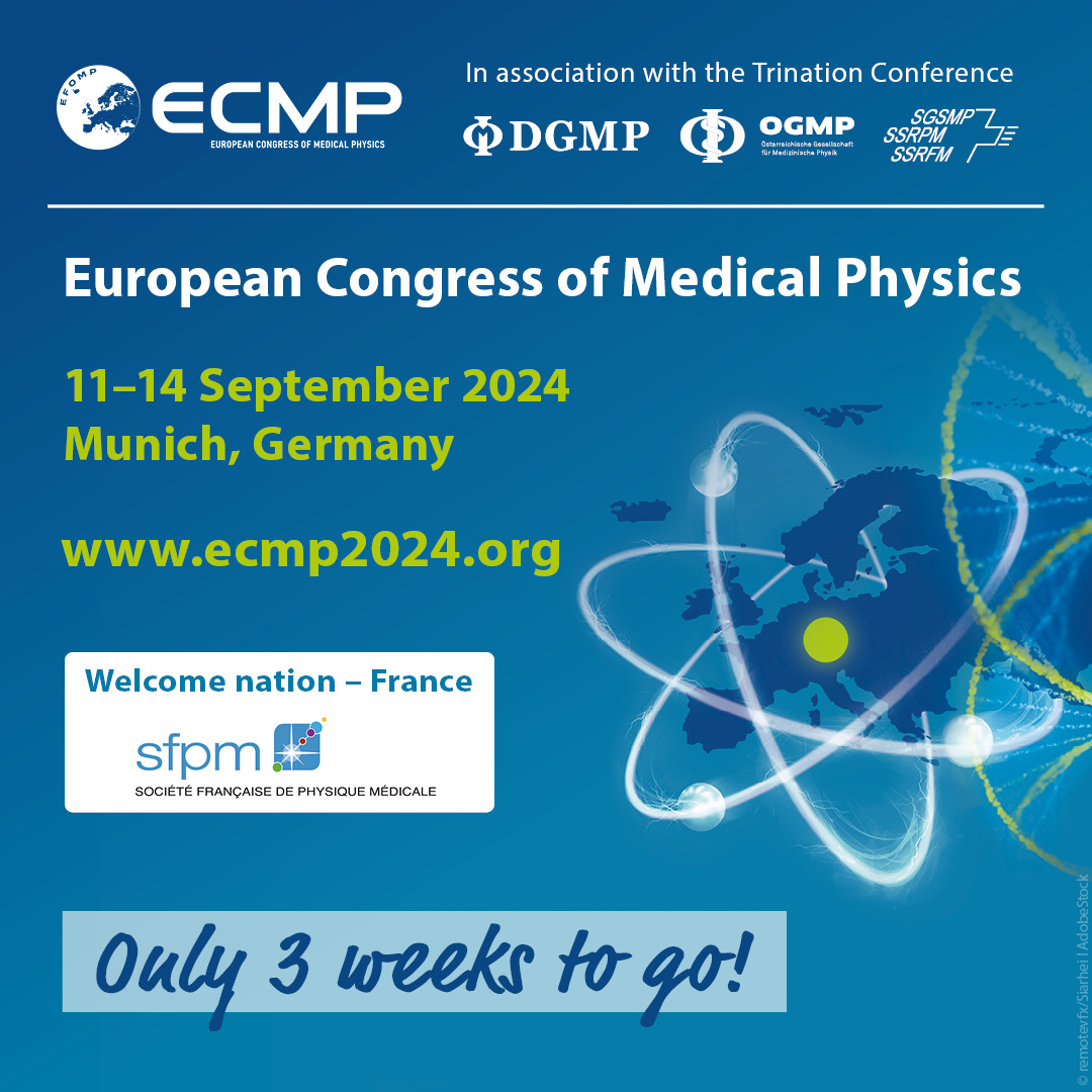 ECMP2026's tweet photo. Only 3 weeks until the #ECMP2024 is taking place in Munich!
Don't miss out on this and sign up now!
ℹ️ https://t.co/h0Ut5ApNBR
#ECMP2024 #EFOMP #ECMP #medicalphysics https://t.co/V2lVd5LJPh