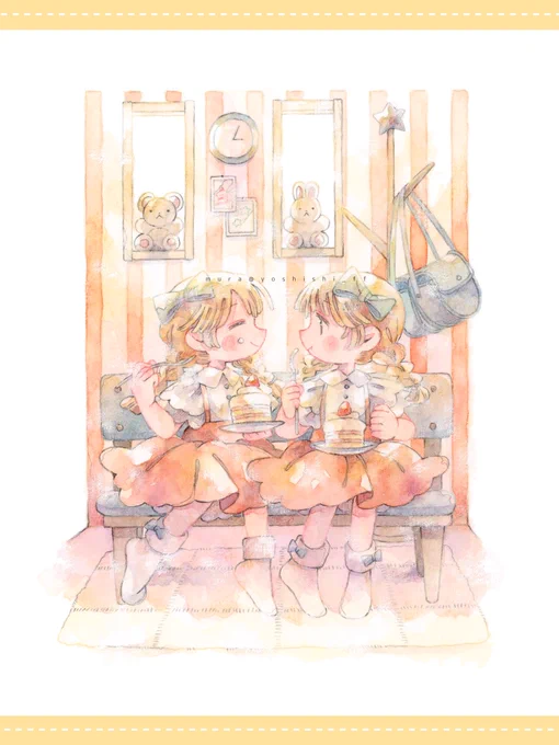 ストロベリースポンジケーキ ミルフィーユ #mura_painting