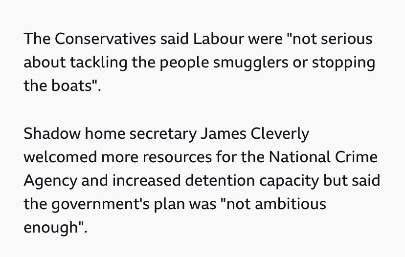 Alix Chaytor ๐๐๐งก #FBPA #FBPE #StandWithUkraine (@alixchaytor) on Twitter photo Remind me, please, <a href="/JamesCleverly/">James Cleverly๐ฌ๐ง</a> - how big was the increase in small boat arrivals after the previous government had vowed to stop them, & what was the cost to UK taxpayers of the failed Rwqnda plan, declared illegal by the courts?
<a href="/Conservatives/">Conservatives</a> Remind me, please, <a href="/JamesCleverly/">James Cleverly๐ฌ๐ง</a> - how big was the increase in small boat arrivals after the previous government had vowed to stop them, & what was the cost to UK taxpayers of the failed Rwqnda plan, declared illegal by the courts?
<a href="/Conservatives/">Conservatives</a>