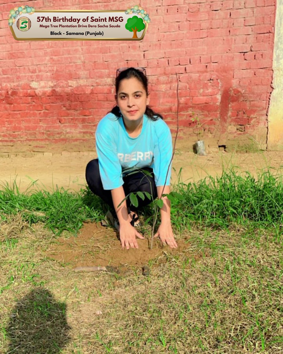 GreenSwelfares's tweet photo. "True celebration lies in nurturing life." 🌿
Shah Satnam Ji Green ’S’ Welfare Force Wing volunteers chose a remarkable way to celebrate the birthday of Saint Dr. MSG Insan by organizing a Mega Tree Plantation Drive. Their green gift of planting saplings not only honors His teachings but also contributes to a healthier, greener planet. Every sapling is a symbol of hope and sustainability. #SaintMSGInsan #TreePlantation