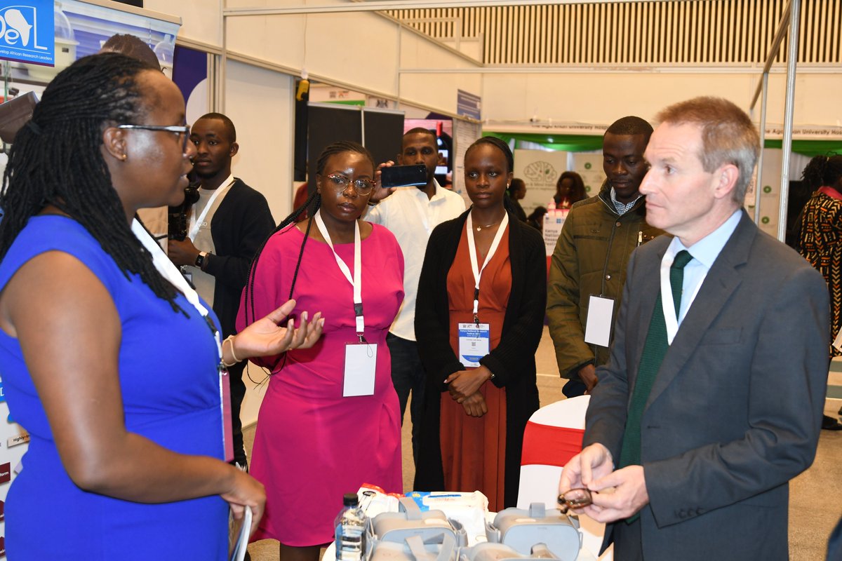 KEMRI_Wellcome's tweet photo. It is an honour to host Neil Wigan, UK High Commissioner to Kenya, Felix Koskei Head of Public Service and Prof Ratemo Michieka, Board Chair @nrfkenya at the ongoing Kenya National Research Festival 2024. Join us to learn more about our research &amp; capacity building initiatives. https://t.co/6yKX1upa1K