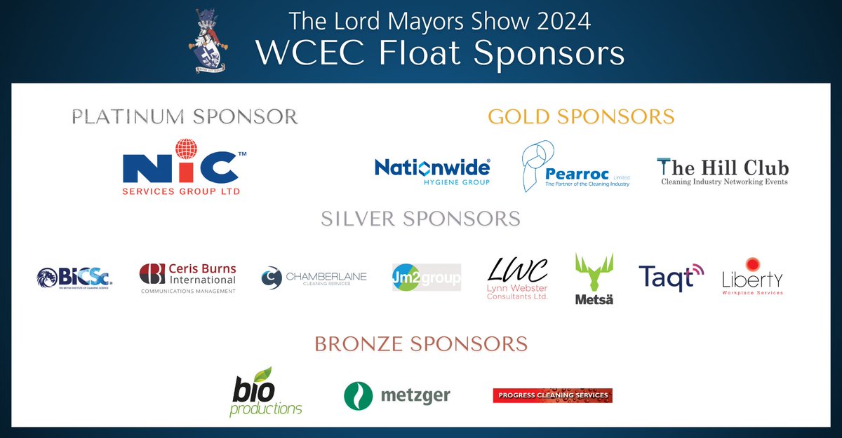 The Environmental Cleaners are excited to not only have their very own float in the Lord Mayor’s Show 2024 – but we’re also excited to extend sponsorship opportunities to non-members! 

If you know any companies or individuals interested in backing the Cleaners, it’s not too late