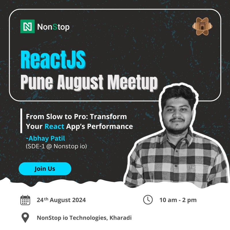 AbhayPatil100x's tweet image. 🚀 Pune folks, gear up for an action-packed talk on web performance at the upcoming @ReactPune Meetup! Whether it&apos;s in life or in web applications, speed matters. Join us for insightful discussions, and a chance to catch up with fellow developers.
RSVP - shorturl.at/Pae7J