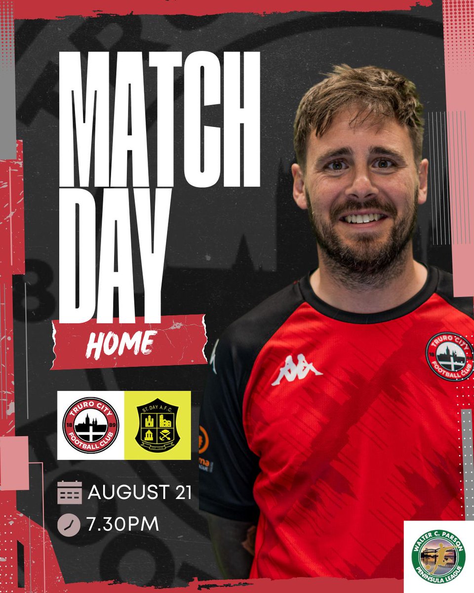 𝗠𝗔𝗧𝗖𝗛𝗗𝗔𝗬 〓〓

💡 A history-making first ever game under lights at the Truro City Stadium!

🤝 <a href="/STDAYAFC1/">St Day AFC</a> 
🏆 <a href="/swpleague/">WALTER C. PARSON PENINSULA LEAGUE</a> 
🎟 Entry: £6/£4/£3

❤️🖤 #WeAreTheCity