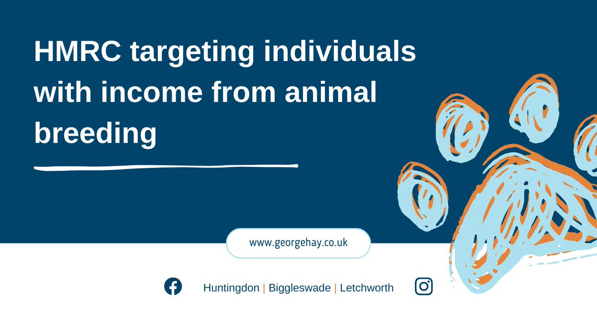 Do you have undeclared income from breeding or selling animals? #HMRC are issuing 'one-to-many' letters to encourage individuals to get their tax affairs in order.

If you have income to declare, or if you need support with #selfassessment, get in touch.

georgehay.co.uk