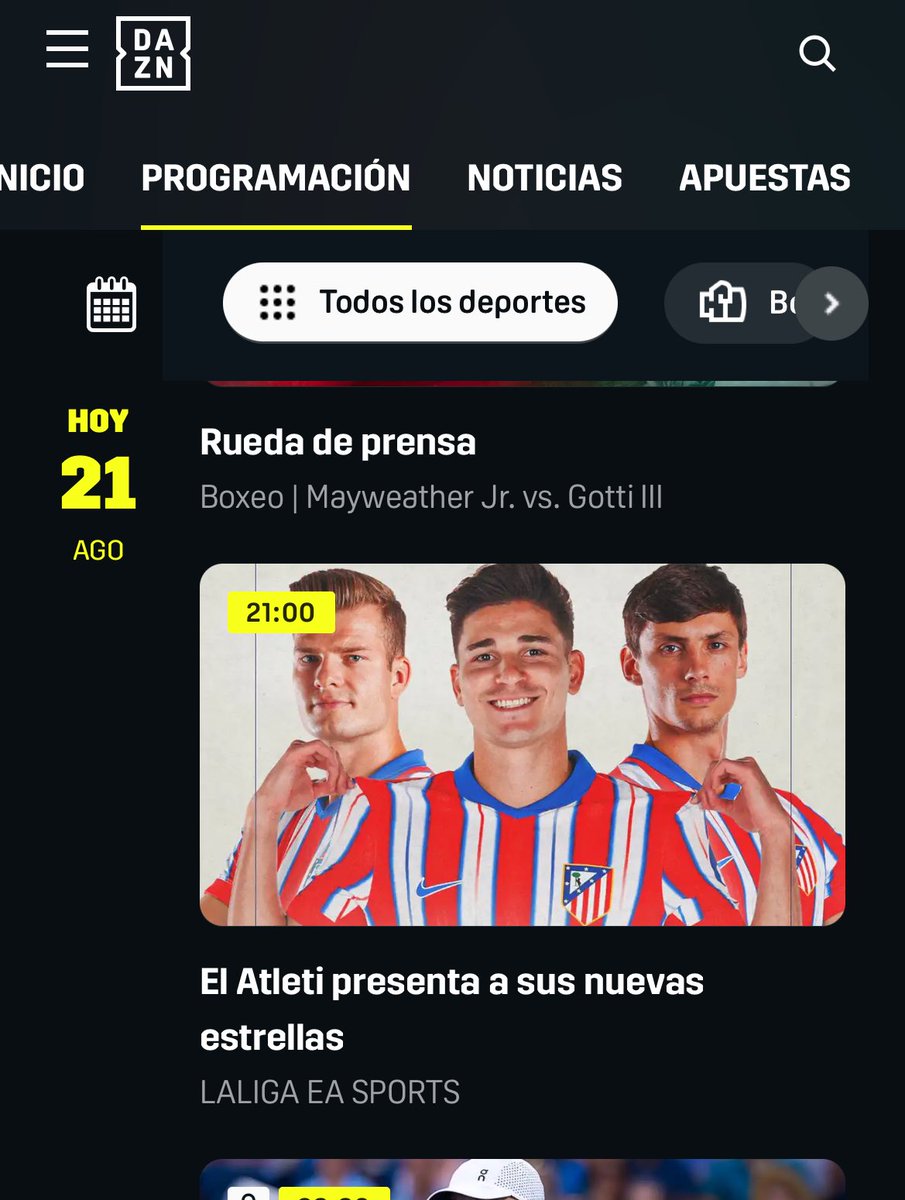 ✅📺 ¡Buenas noticias! Se podrá seguir la “Noche de Bienvenida” en Dazn.