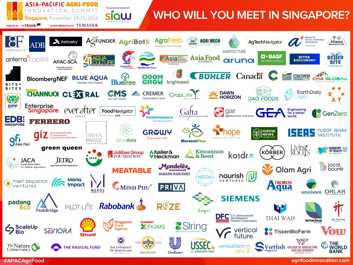 @APACAgriFood (@apacagrifood) on Twitter photo The biggest names in the agri-food ecosystem have confirmed to attend <a href="/APACAgriFood/">@APACAgriFood</a>. Will you join them?
The summit connects influential stakeholders addressing food security, resilience and nutrition across every step of the value chain.
Join them: lnkd.in/gQMMKX8 The biggest names in the agri-food ecosystem have confirmed to attend <a href="/APACAgriFood/">@APACAgriFood</a>. Will you join them?
The summit connects influential stakeholders addressing food security, resilience and nutrition across every step of the value chain.
Join them: lnkd.in/gQMMKX8