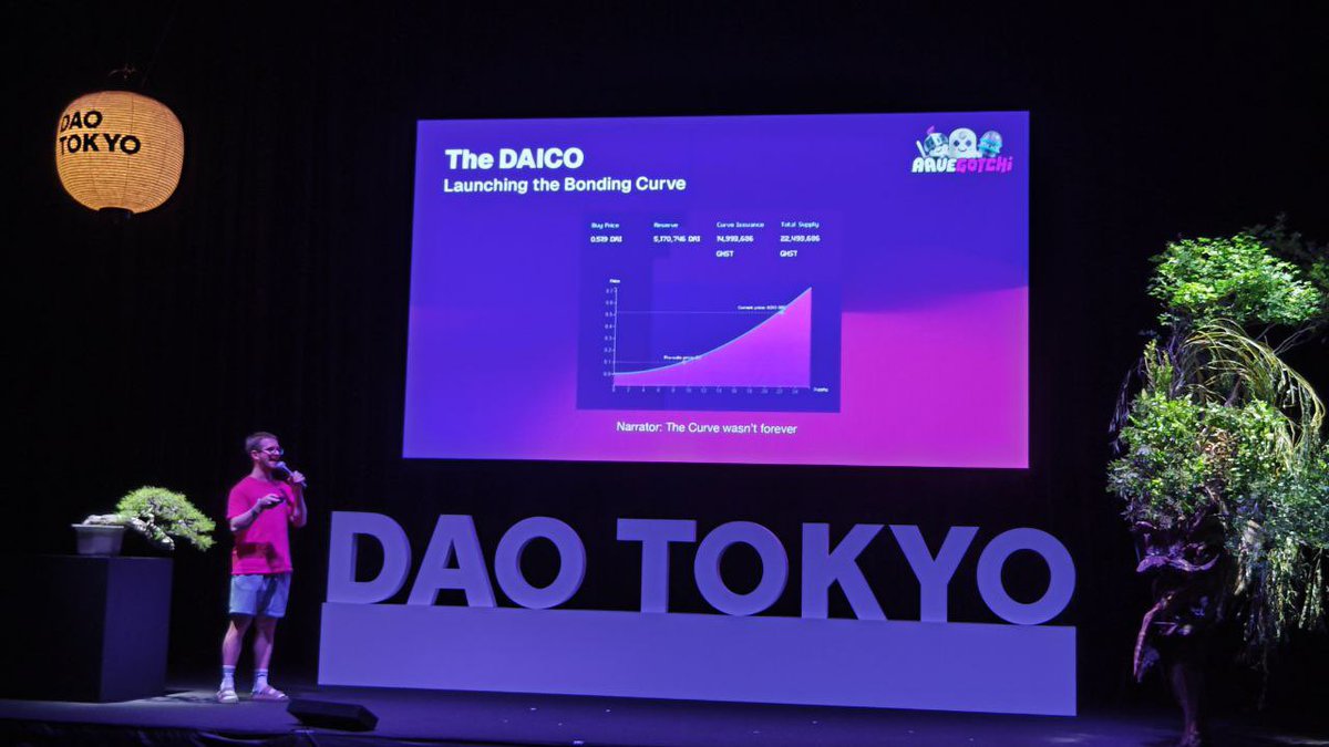 coderdannn's tweet photo. Honored to have been given a chance to speak about the history of #AavegotchiDAO and share the story of our decentralized beginnings with new frens at @DAO_TOKYO_XYZ https://t.co/ANjgG8yKkS