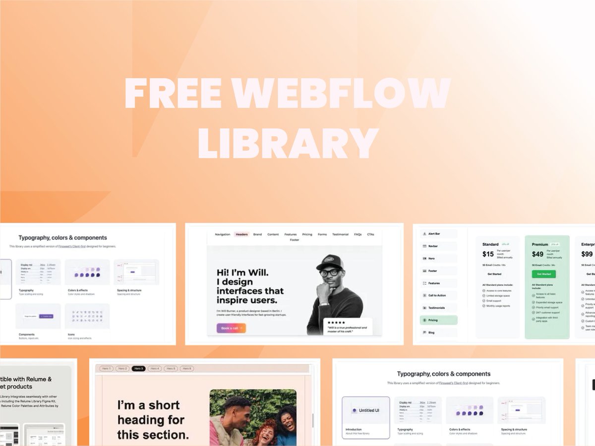 ibehpaschal4's tweet image. 10 Free Webflow Library: Start Building Your Site with Powerful Tools Developed by Webflow Experts

🧵Thread

OR check out the full Article: lnkd.in/dCgdvPgE

#WebflowLibraries
#NoCodeWebDesign
#WebflowTips
#WebDesignResources
#FreeWebflowTools
#uiuxdesign