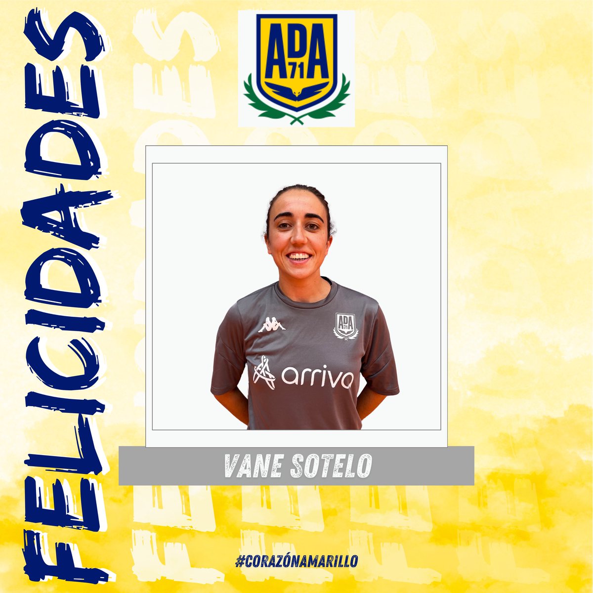 Hoy queremos felicitar a nuestra jugadora del primer equipo <a href="/Vaneyvienen/">Vane Sotelo</a> que está de cumpleaños. ¡Felicidades! 🎉🎂
#CorazónAmarillo 💛