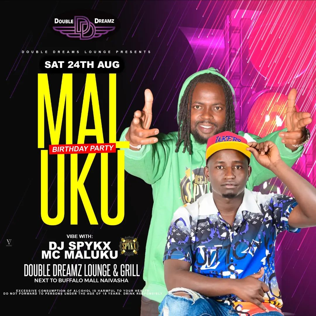 DjSpykx's tweet photo. This saturday its a celebration of life Naivasha DoubleDreamz Grill DJ SPYKXalongside Mc Maluku dont miss out https://t.co/ojqkwxZlkK