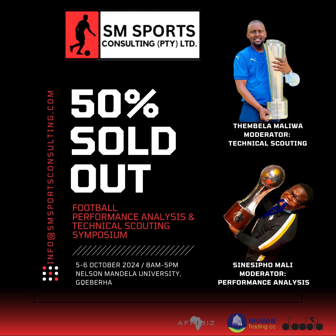 SMSportsCons's tweet photo. π¨DELEGATESβ TICKETS UPDATE π¨
50% of DELEGATES TICKETS are now SOLD OUT for the coming Football Analysis and Scouting Symposium. Confirmed delegates from all parts of South Africa, Ghana, Botswana so far.
#InspireBeyond | #DelegatesTickets https://t.co/TlAaPNIgND