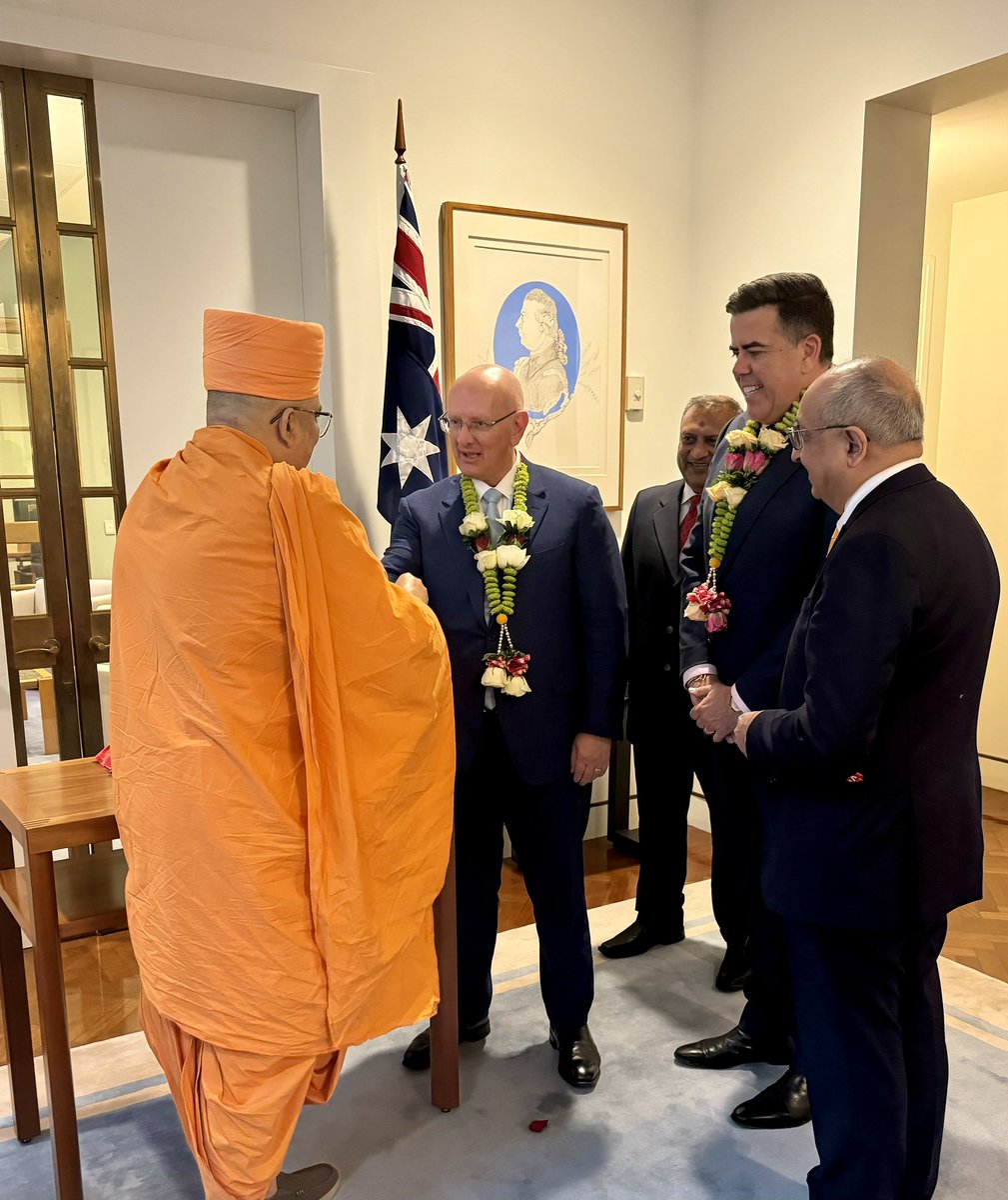 Shayne Neumann (@shayneneumannmp) on Twitter photo What a great privilege to meet my good friends from <a href="/bapsaustralia/">BAPS Australia</a> with the Swamis presenting our Parliament through Speaker <a href="/MiltonDickMP/">Milton Dick</a> with some sacred texts.
<a href="/stevegeorganas/">Steve Georganas MP</a> What a great privilege to meet my good friends from <a href="/bapsaustralia/">BAPS Australia</a> with the Swamis presenting our Parliament through Speaker <a href="/MiltonDickMP/">Milton Dick</a> with some sacred texts.
<a href="/stevegeorganas/">Steve Georganas MP</a>