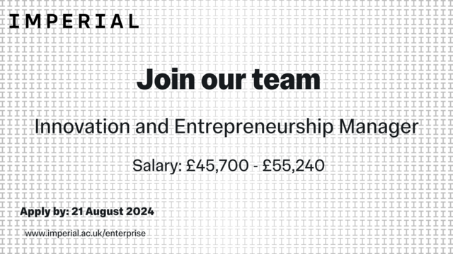 ImperialIdeas's tweet photo. 📢 LAST DAY TO APPLY: https://t.co/Hewv96fs60
We’re hiring an Innovation & Entrepreneurship Manager at @ICEnterpriseLab for our #WEInnovate programme. Lead impactful initiatives and shape the future of #InventedAtImperial women-led startups. 🚀 https://t.co/sK3W1Tnq81