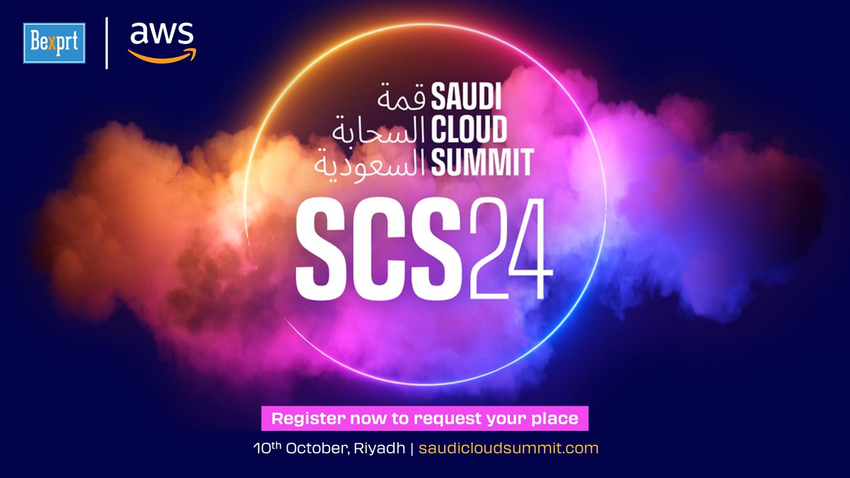 SaudiSummit's tweet photo. The Saudi Cloud Summit 2024 ◦ Registration is open!

🗓 Thursday, October 10th 2024
➡️ https://t.co/fI7bG9gxjs
Organized by #Bexprt, powered by @awscloud

@Boomi | @GlidePlatform | @zscaler
#SaudiCloudSummit #SCS24 #CloudSummitInSaudi https://t.co/B6U5ORbopw