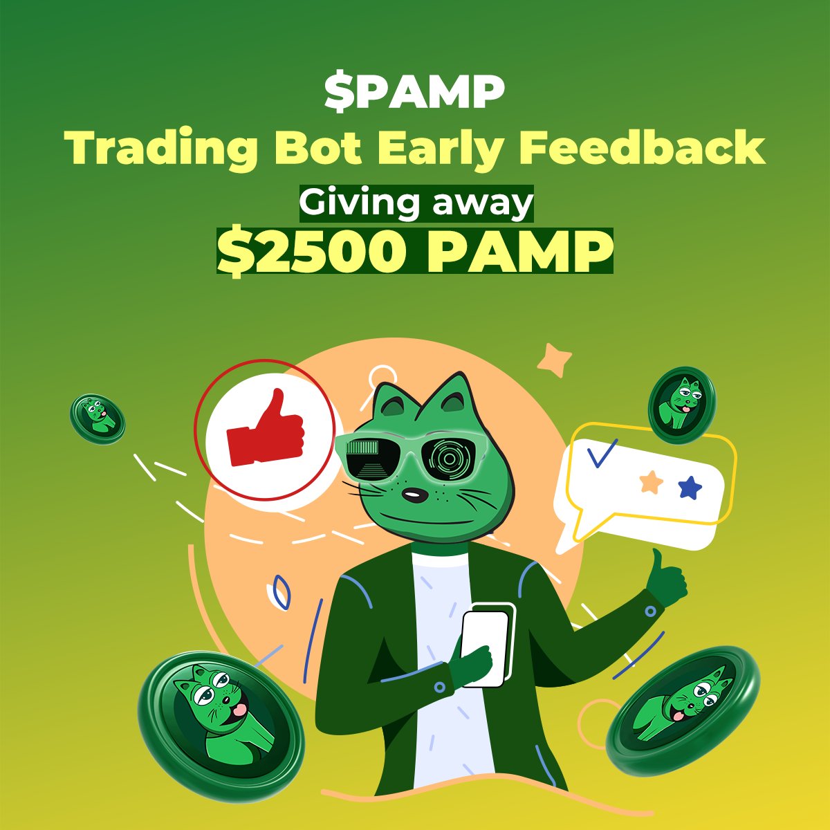 🤖 $PAMP Trading Bot: Calling All Crypto Degens for Early Feedback! And $2500 Giveaway

🚀Yo, crypto fam! The $PAMP Trading Bot is here to change the game, and we need your feedback to make it legendary! 🍞

👉Join Here: forms.gle/8VQ9J46Xy61enQ…

🤖PAMP Bot: