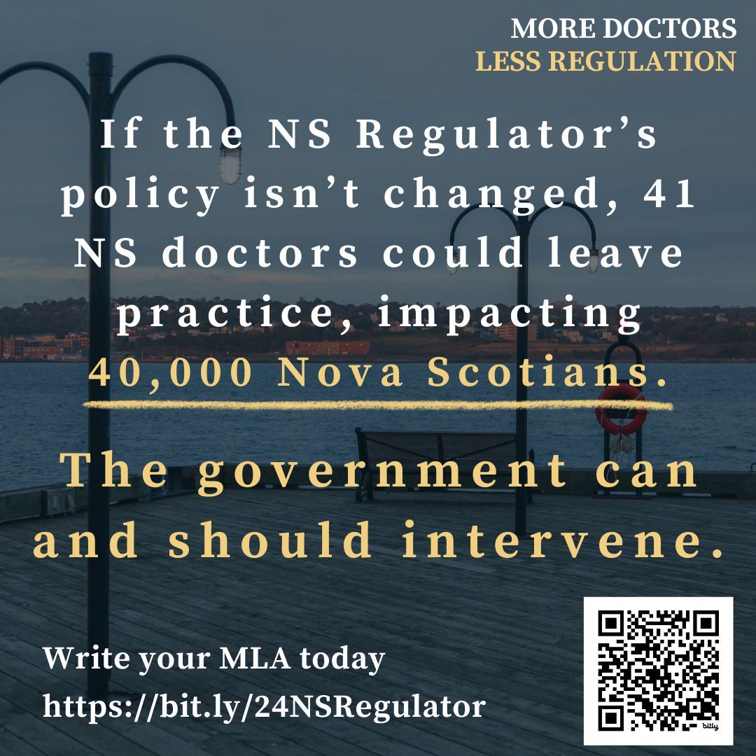 NoOptsNoChoice's tweet photo. The NS Registrar’s policies may force 41 NS doctors out of practice. Is this what’s best for NS patients? Let your MLA know that we need them to intervene: https://t.co/g96E7stDBi https://t.co/QpbvfD9KDf