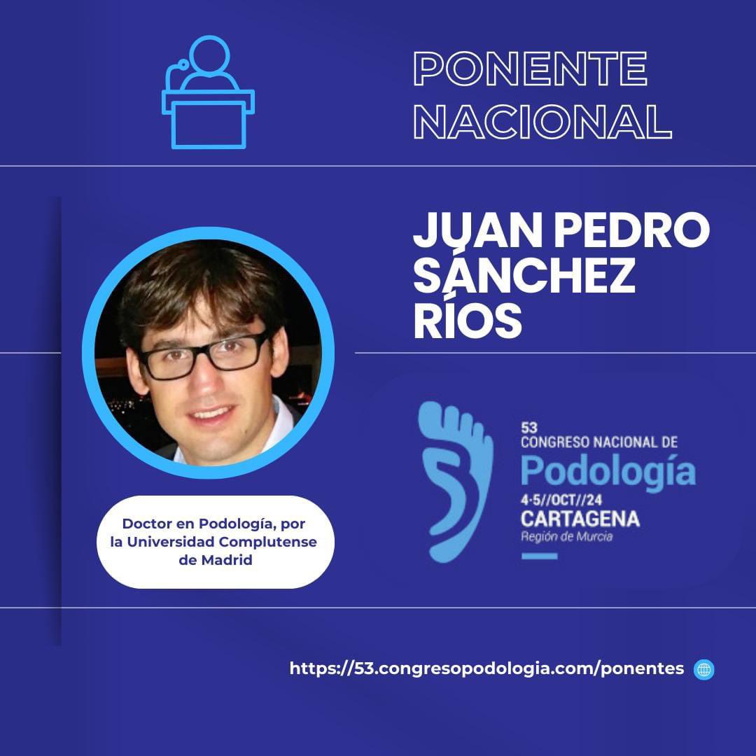 🔵⚪️ Os presentamos al próximo de los ponentes confirmados para el Congreso Nacional de Podología 🙃

Turno para JUAN PEDRO SÁNCHEZ RÍOS, Doctor en Podología, por la Universidad Complutense de Madrid.

#53cnp