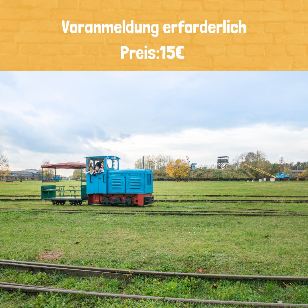 Ihr sucht noch ein Ferienangebot der besonderen Art? Macht euren Ziegeleibahn-Führerschein!

Voraussetzung: mind. Körpergröße 1,30m

Bis zum 31.08.täglich zwischen 10 - 12 Uhr &amp; 13 -16 Uhr

Preis: 15 Euro

Eine Voranmeldung ist notwendig unter 03307 310 410!