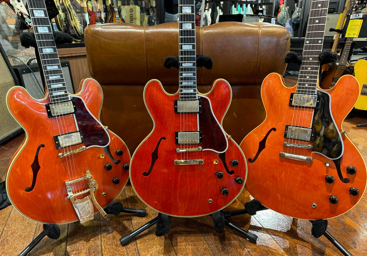 1484shibuya's tweet image. （エレキギターフロア）

GIBSON CUSTOM / Murphy Lab Watermelon Redが335と355で３本ございます。
USEDも含めて揃うのはあまり無いのでは。。？？

渋谷店にてご確認いただけます。
ご来店、お問い合わせお待ちしております！！

 #MurphyLab ＃今日のGibson
↓個体URL↓
ishibashi.co.jp/ec/search/?PST…