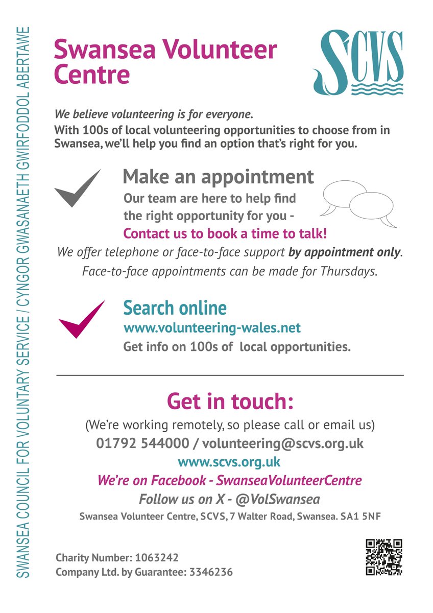 🔊Are you looking for #VolunteeringOpportunities? Swansea Volunteer Centre <a href="/SwanseaCVS/">SwanseaCVS 🧡</a> can help you find the perfect volunteering role!
Contact us on 📧volunteering@scvs.org.uk 📞01792544000 #volunteersmakeadifference #volunteer #communitysupport #Swansea