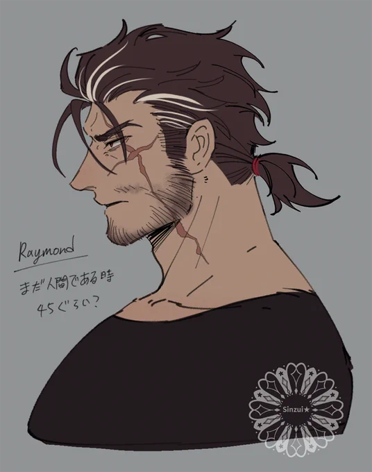 神父と狩人(ダンピールと親を殺した仇敵)久しぶりに二人の落書き#TBbH #オリジナル 